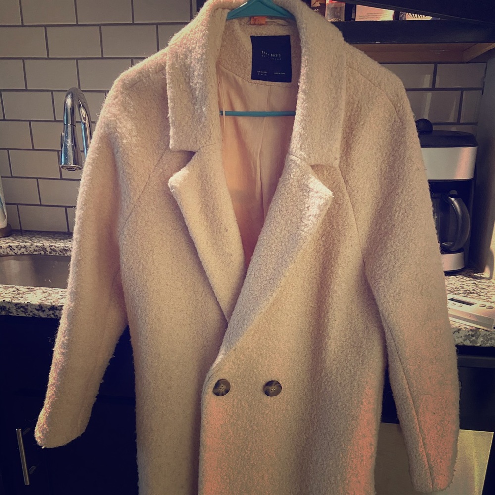 Pink Zara trench coat
